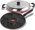 Sumeet 2.6mm Thick Non-Stick Currant Cookware set (Multi snack maker – 26.5cm Dia + Grill Appam Patra With Lid – 23cm Dia)