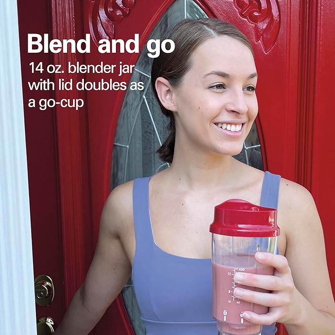 Hamilton Beach Portable Blender for Shakes and Smoothies with 14 Oz BPA Free Travel Cup and Lid &amp Portable Blender for Shakes and Smoothies with 14 Oz BPA Free Travel Cup and Lid