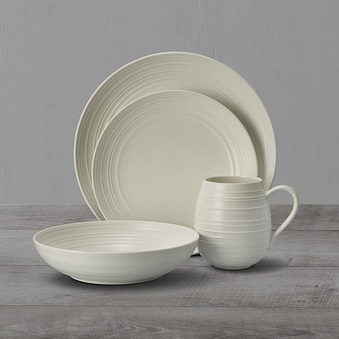 Mikasa Swirl Coupe 4 Piece Place Setting Service For 1 White
