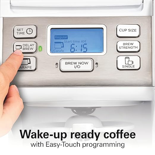 Hamilton Beach FlexBrew Trio 2-Way Coffee Maker Compatible with K-Cup Pods or Grounds Combo Single Serve &amp Full 12 Cup Coffee Pot White Fast Brewing Removeable Reservoir