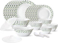 Borosil Gourmet Dinnerware Set For 6 35 Pieces White Dinner Plates and Bowls Sets Chip Resistant Tempered Opal Glass Stain Resistant Dishwasher &amp Microwave Safe Dinner Set For Gifting Serves