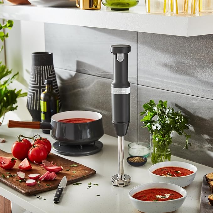 KitchenAid Cordless Variable Speed Hand Blender with Chopper and Whisk Attachment - KHBBV83