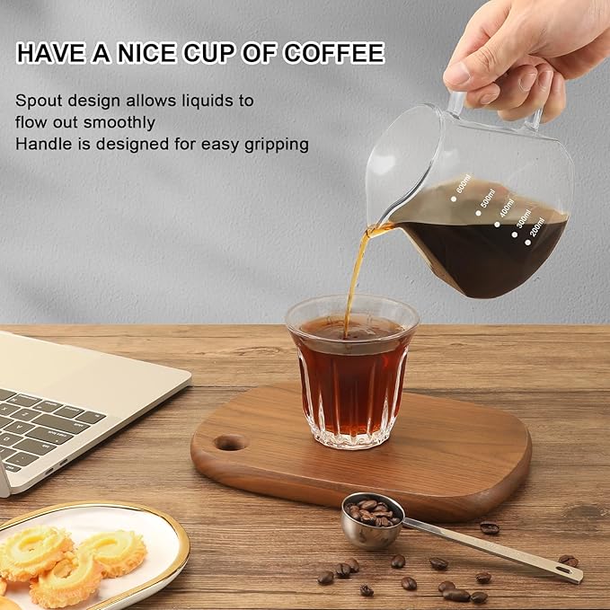 Mongdio Pour Over Coffee Maker 20 oz High-Heat Borosilicate Glass Coffee Maker with 100pcs Paper Filters 5 in 1 Drip Coffee Maker Set for Home Café Restaurant and Camping - 600ml Clear