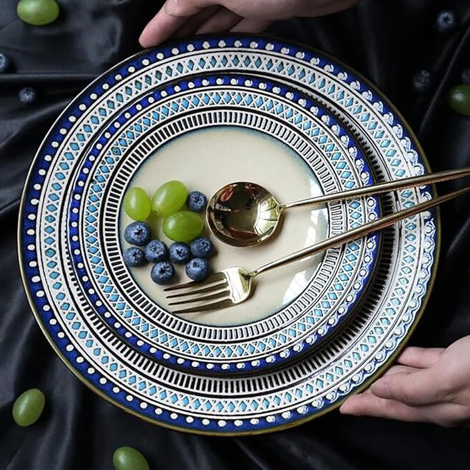 Porcelain Dinnerware Sets 4 Piece Stoneware Dinnerware Set Ceramic Plates and Bowls Sets Dishes Dinner Set with Dinner Plate Dessert Plate Salad Bowl and Mug Se