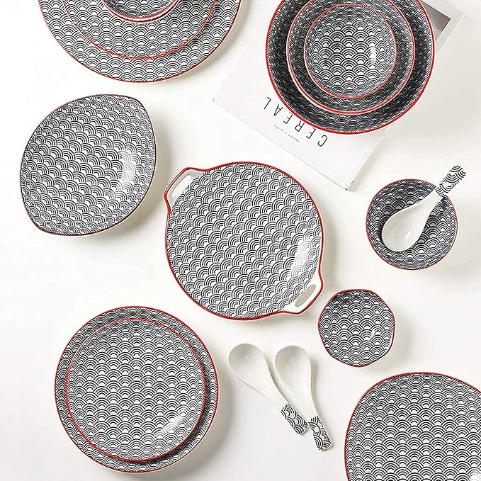 Dinnerware Sets - Luxury Gift Dishes Service Set Ceramics Dinner Sets 50 Pieces Porcelain Dinnerware Set | Cereal Bowl and Steak Plate Set for Family Gathering and Restaurant