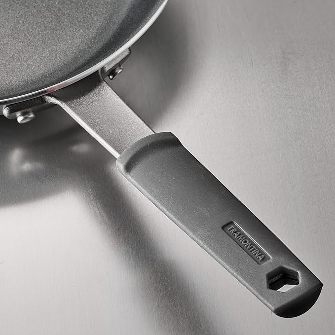 Tramontina Professional 8-Inch Non Stick Small Frying Pan Heavy-Gauge Aluminum Skillet with Reinforced Nonstick Coating Gray Handle Dishwasher and Oven Safe