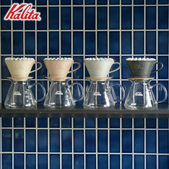 Carita Kalita Coffee Dripper Mino Ware High Heat Retention Pottery for 1 to 2 People DACHI &amp KalitaMI 155 Sand Beige #01101 Wave Series Made in Japan Drip Equipment For One Person