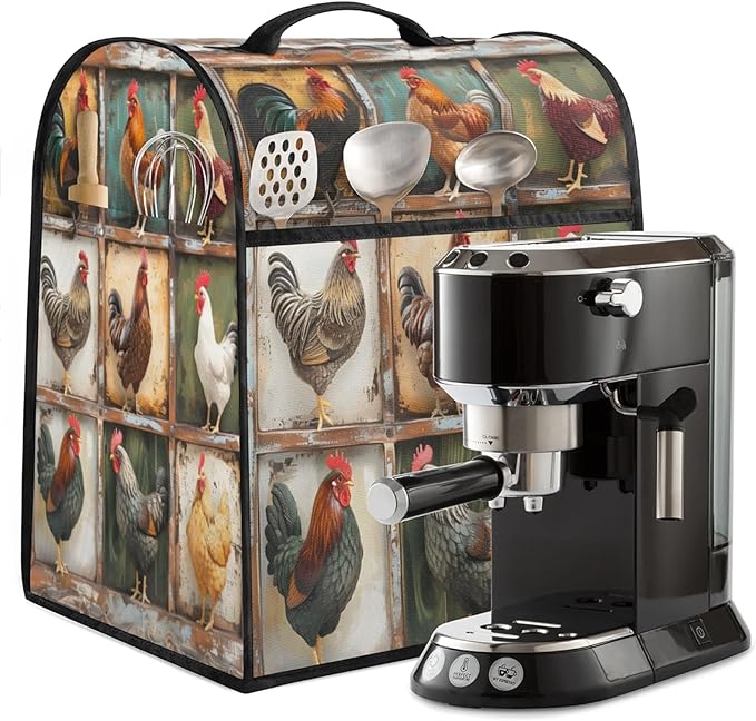cfpolar Kitchen Aid Mixer Cover Compatible with 6-8 Quarts Animal Cock Retro Stand Mixer Cover Kitchen Aid Mixers Accessories Appliance Organizer Bag Dust Covers with Zipper Pocket