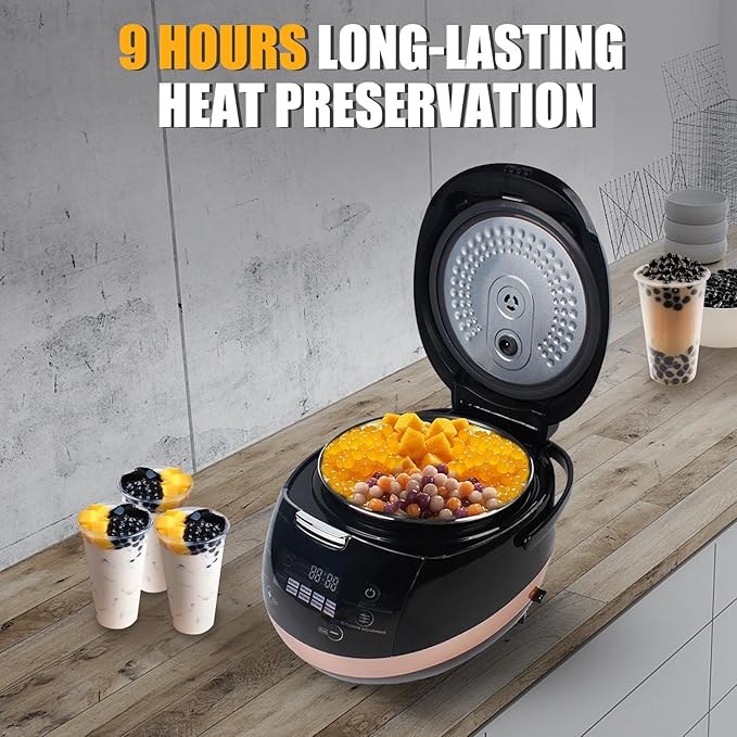 Commercial Boba Maker Machine 5L Automatic Tapioca Pearls Maker Touchscreen Tea Milk Tea Boba Pot for Tapioca Pearls For Restaurants Milk Tea Stores Dessert Stores