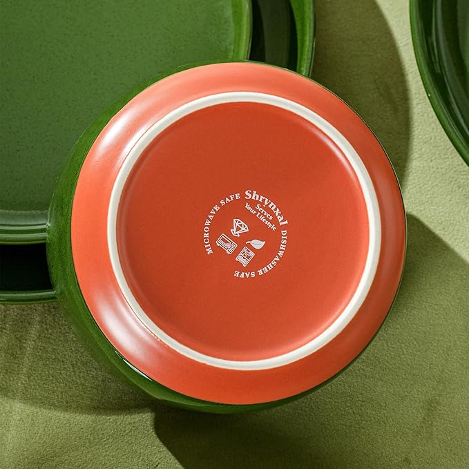 26 OZ Cereal Bowl6 Inch Ceramic Bowl Sets for 4Suitable for Breakfast Soups Oatmeal Ramen Pho Udon and SsobaDishwasher &amp Microwave Safe Handcrafted Bowls SetsElegant Green