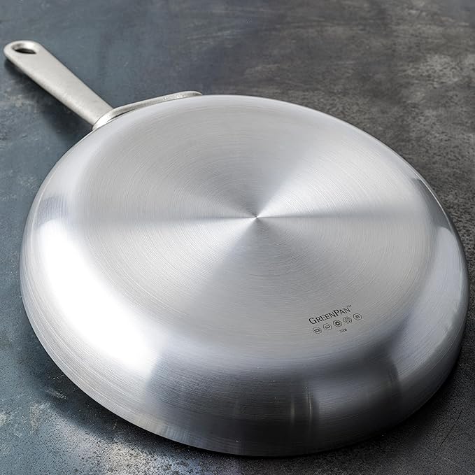 GreenPan Craft Steel 10-Piece Cookware Set with Bonus Pan Protectors Silver