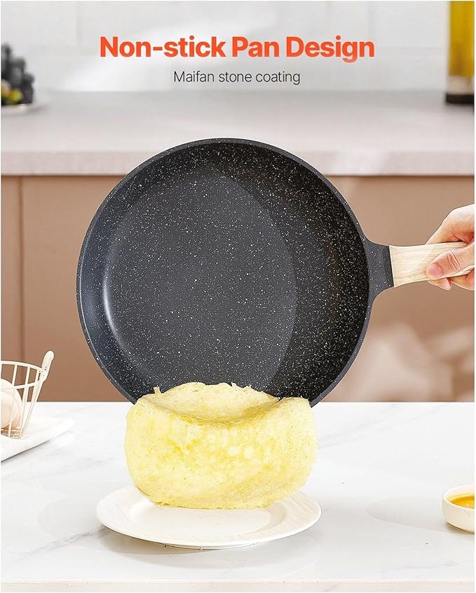 19 Piece Pots and Pans Set Granite Nonstick Cookware Set Induction Compatible Kitchen Pots and Pans Black