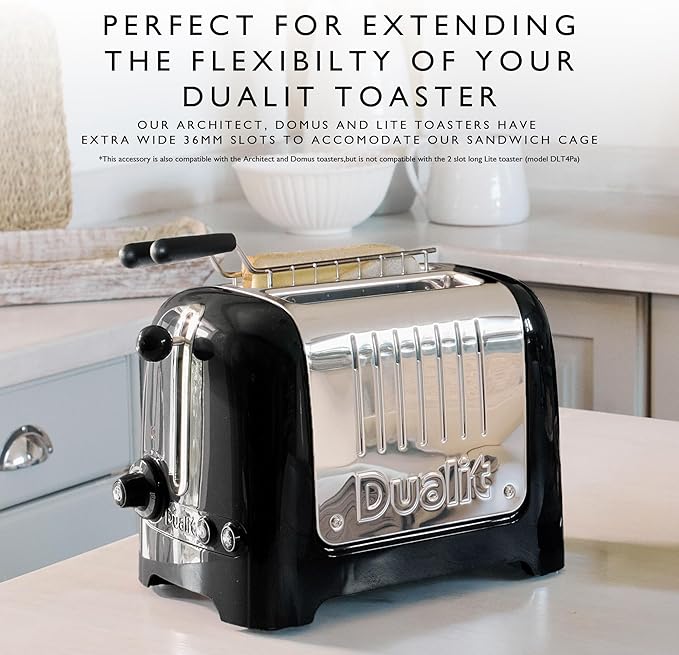 Dualit Design Series Sandwich Cage x 2 for Lite Design Series and Domus Toasters | Make toasted sandwiches in your Toaster | Pack of 2 Sandwiches Cages | Sandwich Cage with Drip Tray