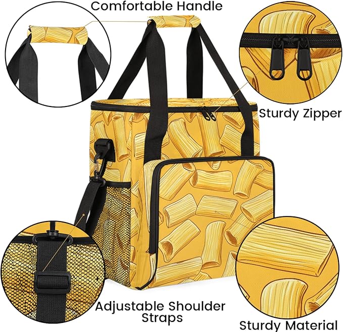 Noodles Coffee Maker Travel Bag Funny Food Insulated Grocery Bag Travel Picnic Leakproof Cooler Bags With Shoulder Strap