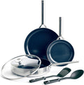 Blue Diamond Cookware Tri-Ply Stainless Steel Ceramic Nonstick 6 Piece Cookware Pots and Pans Set PFAS-Free Multi Clad Induction Dishwasher Safe Oven Safe Silver