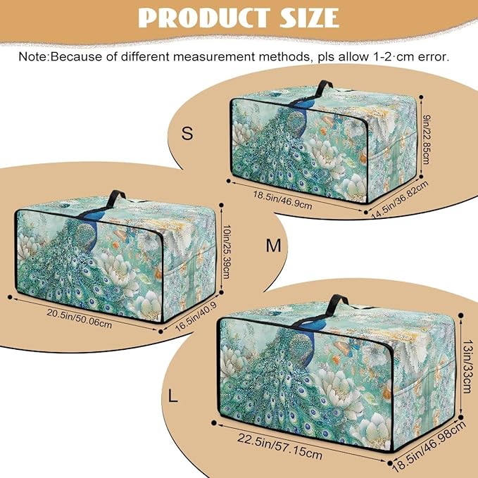 Doojoayie Peacock Toaster Oven Cover 4 Slice Bread Machine Dust Protector Universal Fit Dust-proof &amp Stain Resistant Covers for Kitchen Appliance Protection Floral Print
