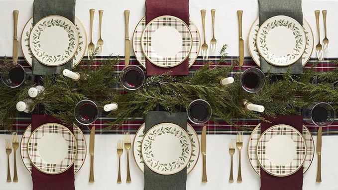 Lenox 893172 Holiday 12-Piece Plate and Bowl Set Christmas Dinnerware Hosting