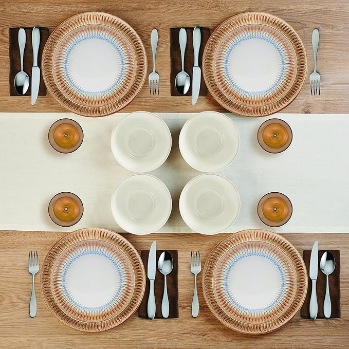 Pfaltzgraff Hensley Taupe 12 Piece Dinnerware Set Service For 4