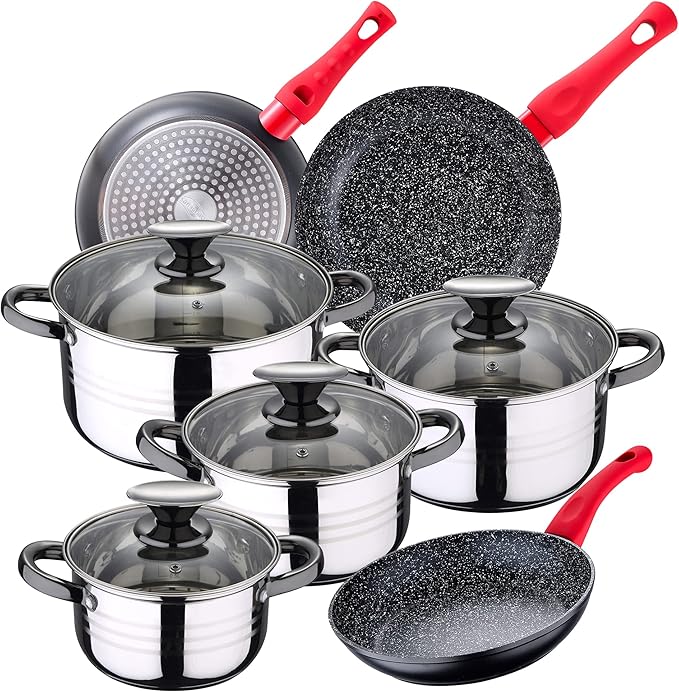 SAN IGNACIO Dina 8-Piece Kitchen Battery Stainless Steel with pan Set (20/24/28 cm) SAN IGNACIO Energy in Forged Aluminum