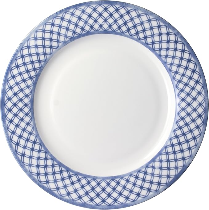 Mikasa Kiley Bone China Lightweight Chip Resistant 16 Piece Dinnerware Set Service for 4Blue and White