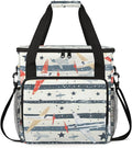Cute Airplane Coffee Maker Carring Bag Large Insulated Storage Organizer Case Tote Bags with Shoulder Strap for Travel Work Picnic