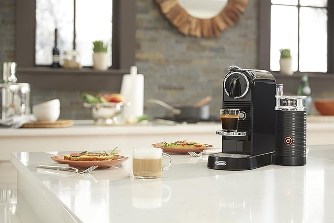 Nespresso CitiZ Coffee and Espresso Machine by De'Longhi with Milk Frother Black 9.3 x 14.6 x 10.9 inches