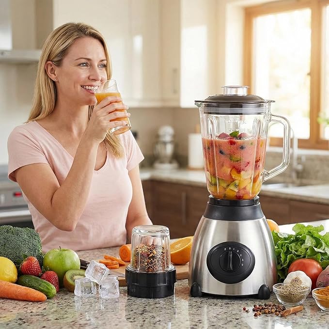 Blender for Smoothies with High-Speed Powerful Motor 18.5 * 38cm food Processor Grinder high-speed blender Multi-Purpose Function for Home Indoor Use