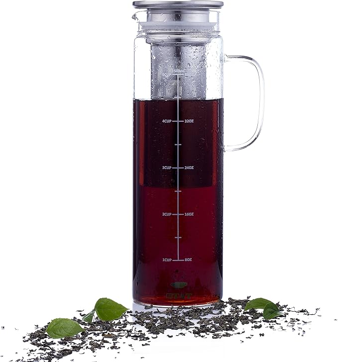 BTaT- Cold Brew Coffee Maker 1.5 Quart48 oz Iced Coffee Maker Iced Tea Maker Airtight Cold Brew Pitcher Coffee Accessories Cold Brew System Cold Tea Brewing Coffee Gift