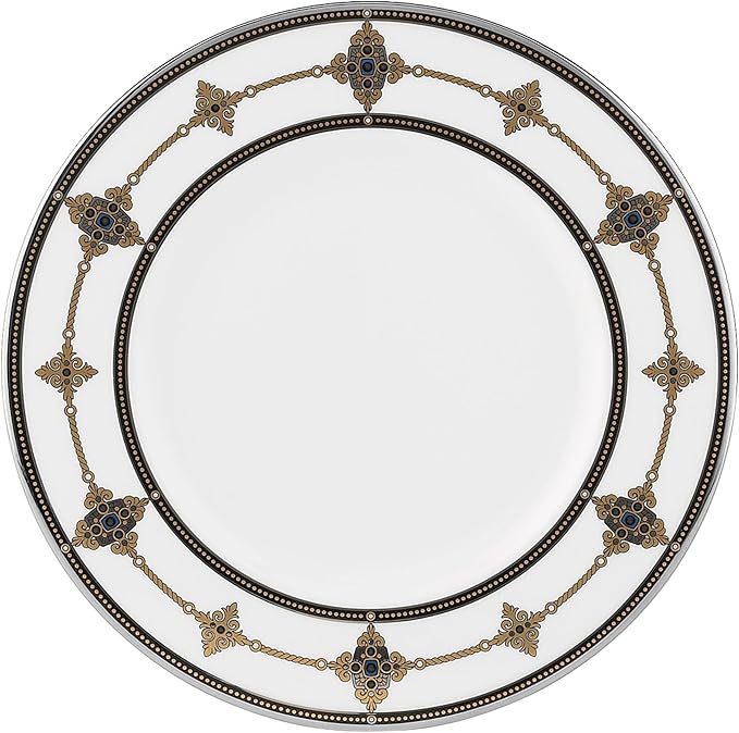 Lenox Vintage Jewel Platinum Banded Bone China Accent Plate 9 White -