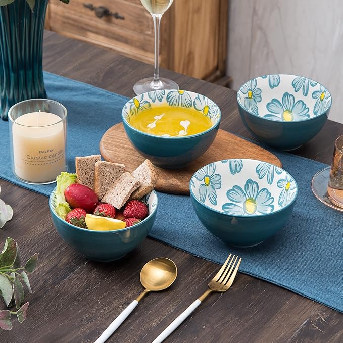 12-pieces Dinnerware Set Ceramic Dish Set Plates Sets Service for 4 Bowl Sets Stoneware Dinnerware Sets 12pcs Plate and Bowl Set for kitchen