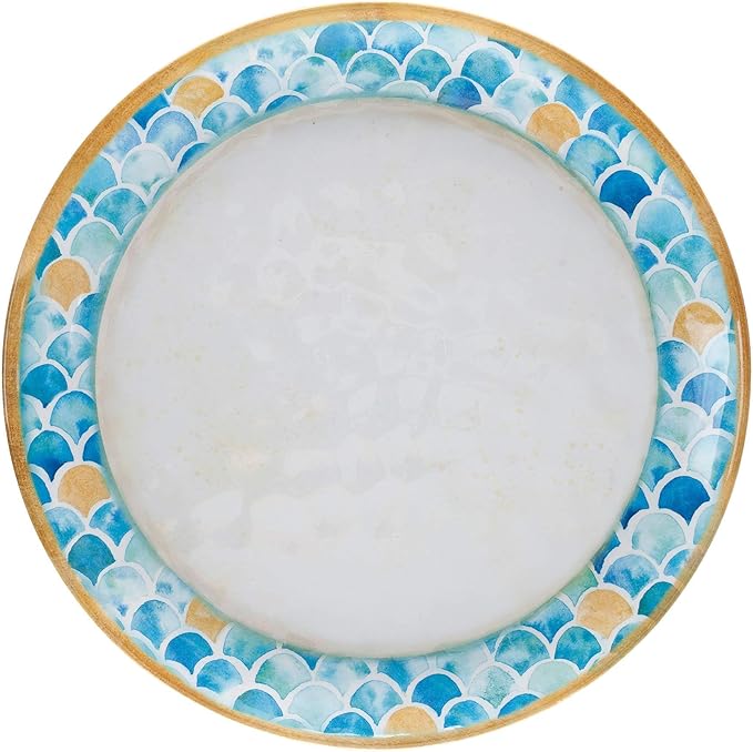 Supreme Housewares 12-Piece Melamine Dinnerware Set Includes Dinner Plates Salad Plates Bowls Service for 4. (Mermaid)