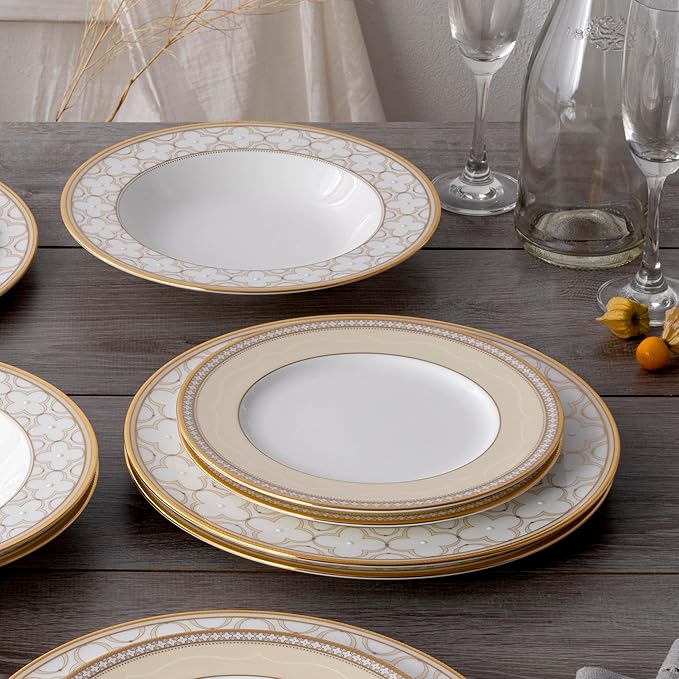 Noritake Trefolio Gold 12-Piece Dinnerware Set Service for 4
