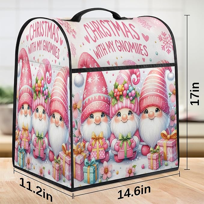 cfpolar Kitchen Aid Mixer Cover Compatible with 6-8 Quarts Christmas Pink Dwarf Holly Stand Mixer Cover Kitchen Aid Mixers Accessories Appliance Organizer Bag Dust Covers with Zipper Pocket
