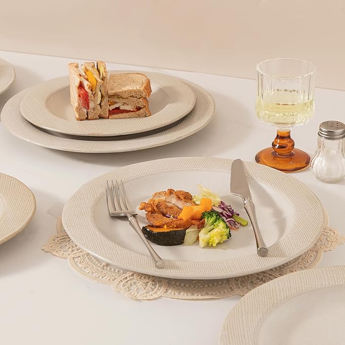 Dinnerware sets plates and bowls sets modern platesCeramic Dinnerware Sets12 Pieces Porcelain Lightweight PlatesScratch Resistant Dish Set (style - 5 4 - Set (12pcs))