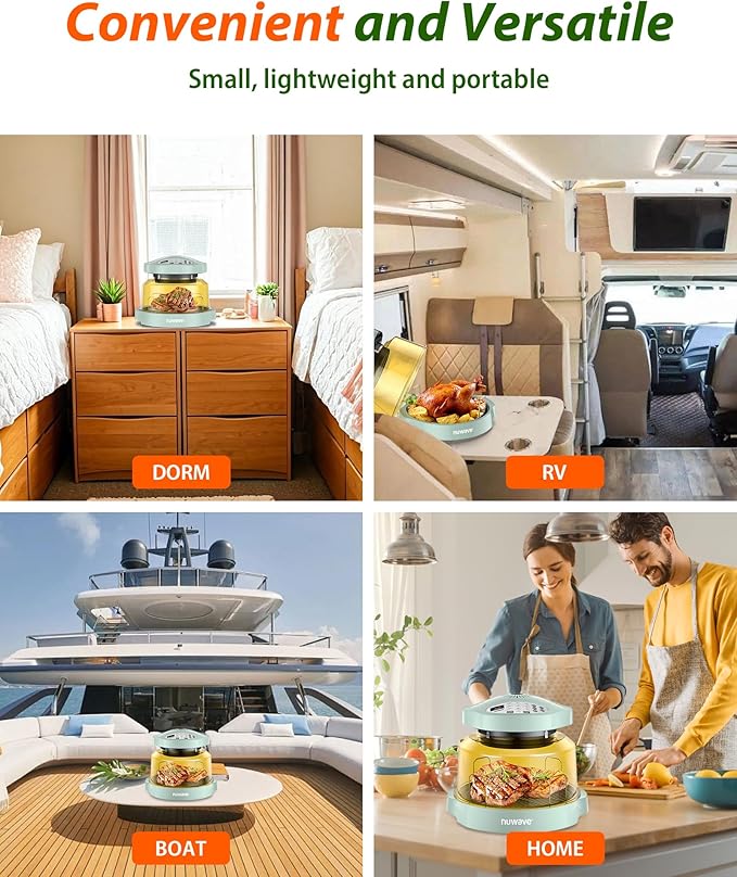 Nuwave Oven Pro Plus Air Fryer Infra-Red Countertop 2025 Advanced Convection No Defrosting or Preheating Cook Fresh or Frozen Durable Power Dome 100 Presets &amp 50 Memory PFAS Free Mint Gree
