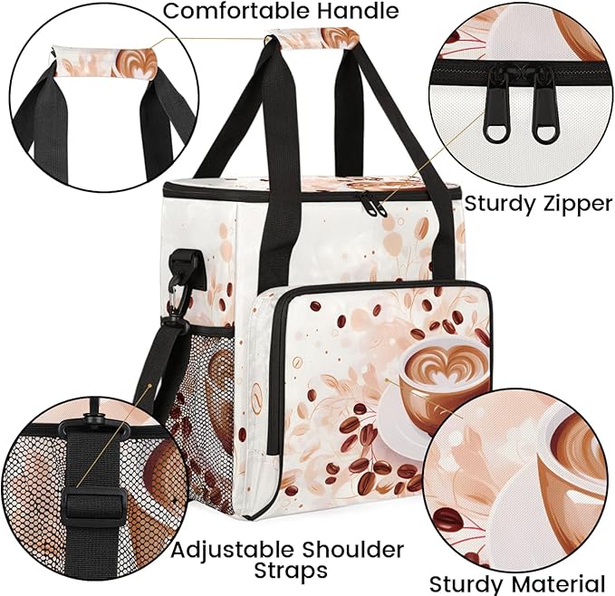 Coffee Maker Travel Bag Compatible with Keurig K-Mini K-Mini Plus or Other Accessories Portable Coffee Maker Case with Shoulder Strap for Travel(Bag Only)