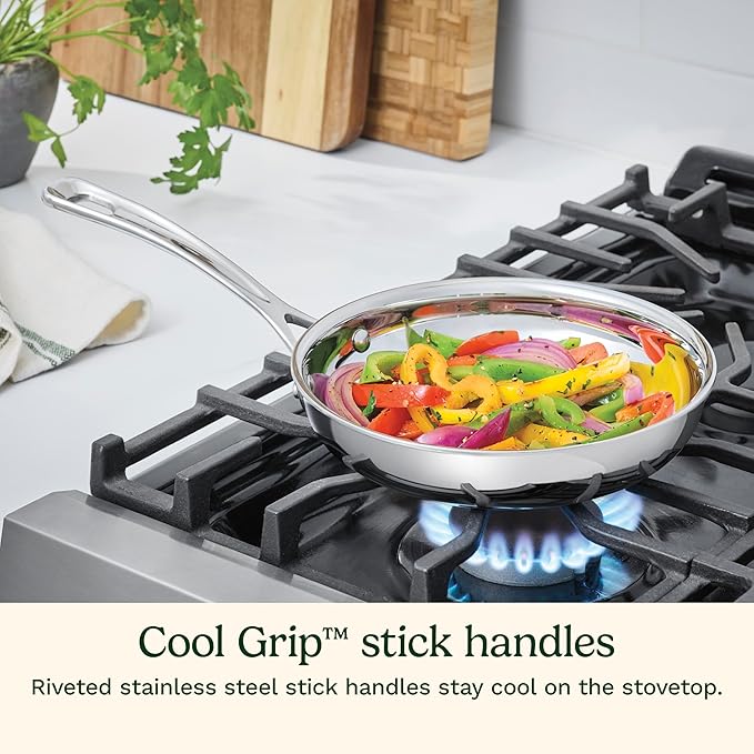 Cuisinart 3 Piece PureClad Triple-Ply Stainless Steel Skillet Set PCST22-81012