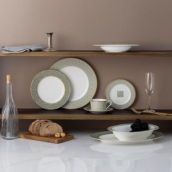 Noritake Infinity Green Gold 12-Piece Dinnereware Set Service for 4