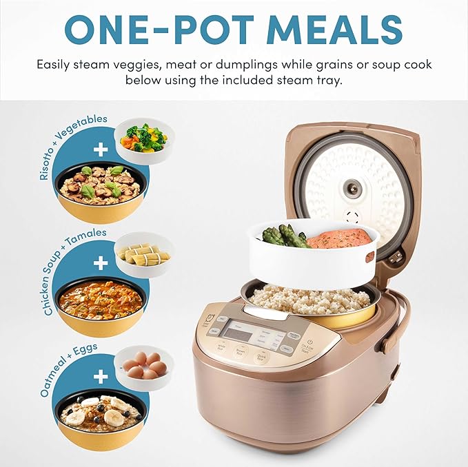 Aroma Housewares ARC-6106 Aroma Professional 6 Cups Uncooked Rice Slow Cooker Food Steamer MultiCooker Champagne