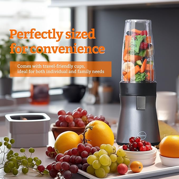 iCucina Blenders for Smoothies and Shakes 4 * 28 oz To-Go Portable Cups with Lids Easy to Clean