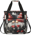 Valentine's Day Gnome Coffee Maker Carring Bag Large Insulated Storage Organizer Case Tote Bags with Shoulder Strap for Travel Work Picnic