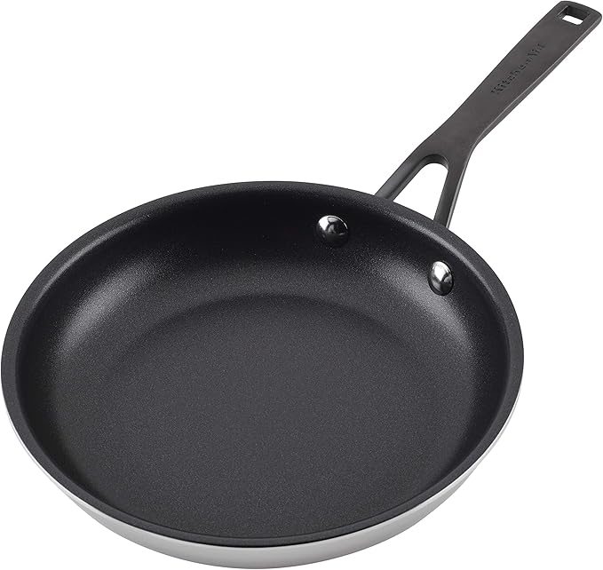 KitchenAid 5-Ply Clad Polished Stainless Steel Nonstick Fry Pan/Skillet 8.25 Inch