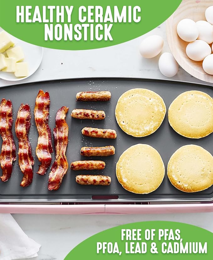 GreenLife 16-Piece Set 2 Cutting boards 20 Electric Griddle 1QT and 2QT Saucepan Pot Set with Lids Ceramic Nonstick PFAS-Free PFOA-Free Dishwasher Safe Soft Pink