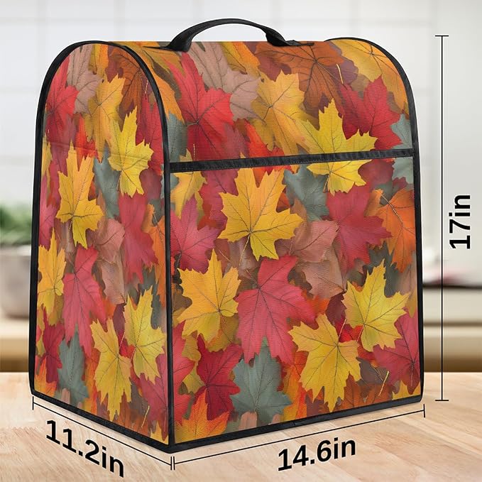 cfpolar Kitchen Aid Mixer Cover Compatible with 6-8 Quarts Fall Autumn Stand Mixer Cover Kitchen Aid Mixers Accessories Appliance Organizer Bag Dust Covers with Zipper Pocket
