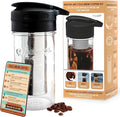 Masontops Cold Brew Makers Kit - Deluxe Iced Coffee Maker with Glass Pitcher &amp Stainless Steel Mesh Filter - Easy Pour Fridge Cold Brewer System
