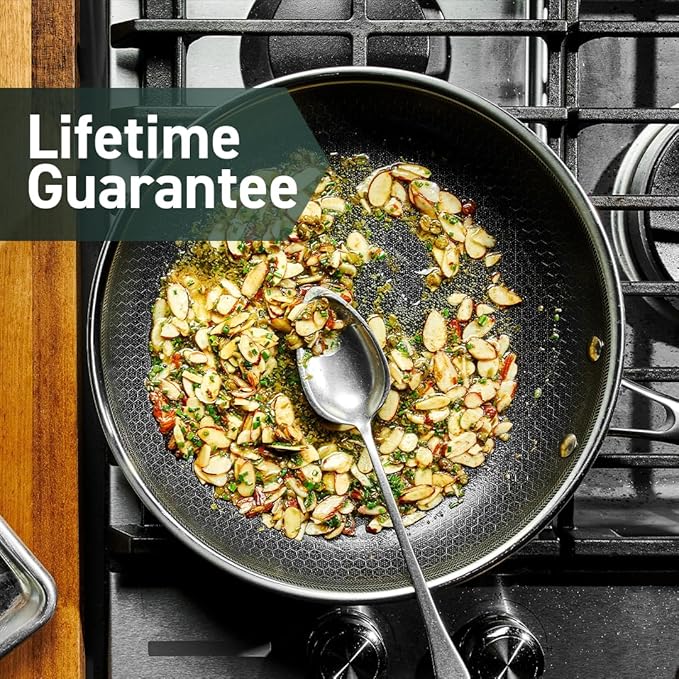 HexClad Hybrid Nonstick 5-Piece Cookware Set 8 Pan 10 Pan 10 Wok and Salt and Pepper Grinder Set
