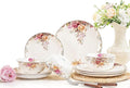 Dinnerware Sets Plates Set with Bowls Artistic 12-Piece Ceramic Dinnerware for Home Restaurant Chip and Scratch Resistant Microwave and Dishwasher Safe Rose Collection