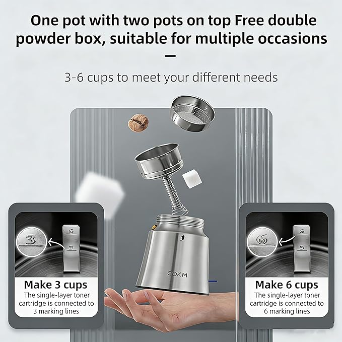 Fully automatic mocha coffee potOne-touch Electric Coffee Maker3-6 Cups Stainless Steel espresso machineAnti-scalding Automatic power-offGift IdeaSafety
