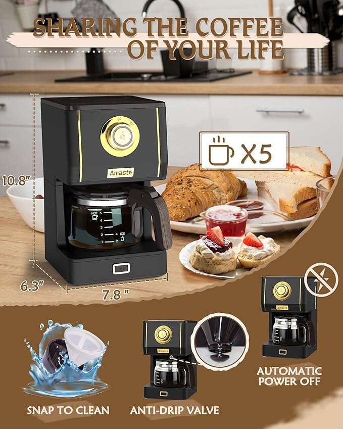 Amaste Coffee Maker 25 Oz Drip Coffee Machine Set