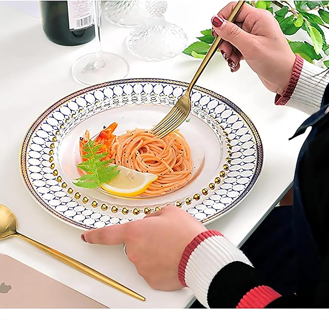 bone china dinnerware sets for 4 round dinner plate kitchen tableware dish set for dining include dinner and salad plate coffee cup set
